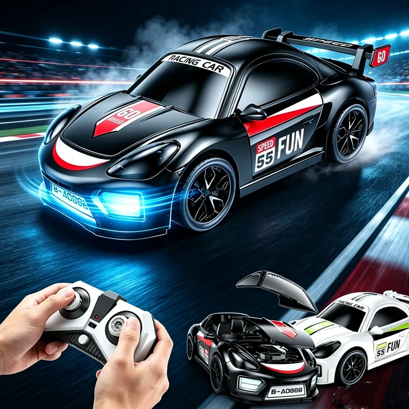 RC Drift High-speed Car With Lights Remote Control Crash Racing Vehicle Model Children Two-player Game Toy Boy Birthday Gifts