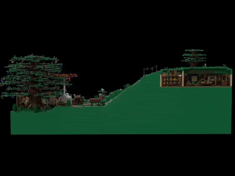 Magical Rings Tribe Moc Building Blocks Movie Scene Bag End House Model Technology Assembly Street View Toys Bricks DIY Gifts