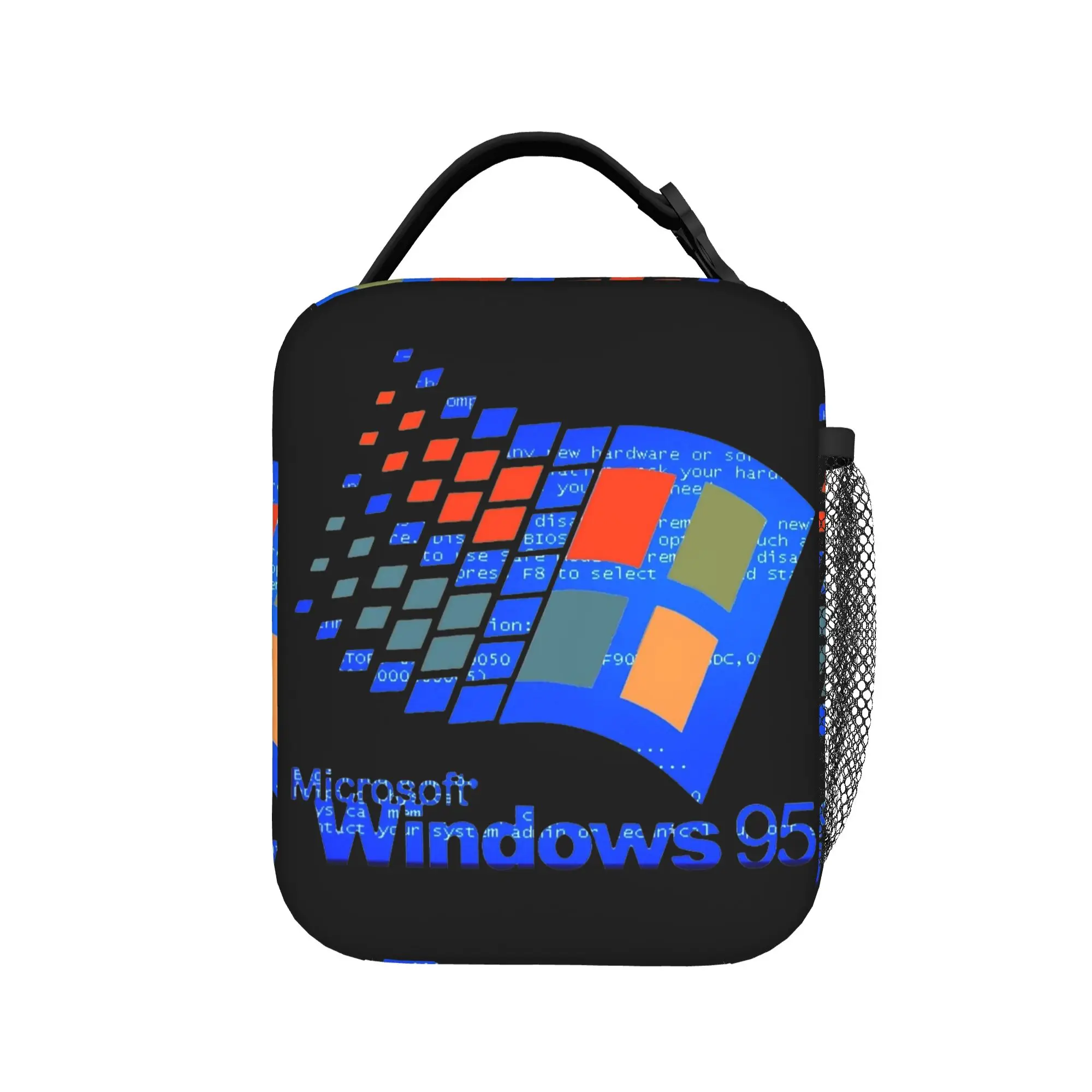 Windows 95 Blue Screen of Death Insulated Lunch Bags Meme Internet Computer Cooler Bag Tote Lunch Box College Picnic Men Women