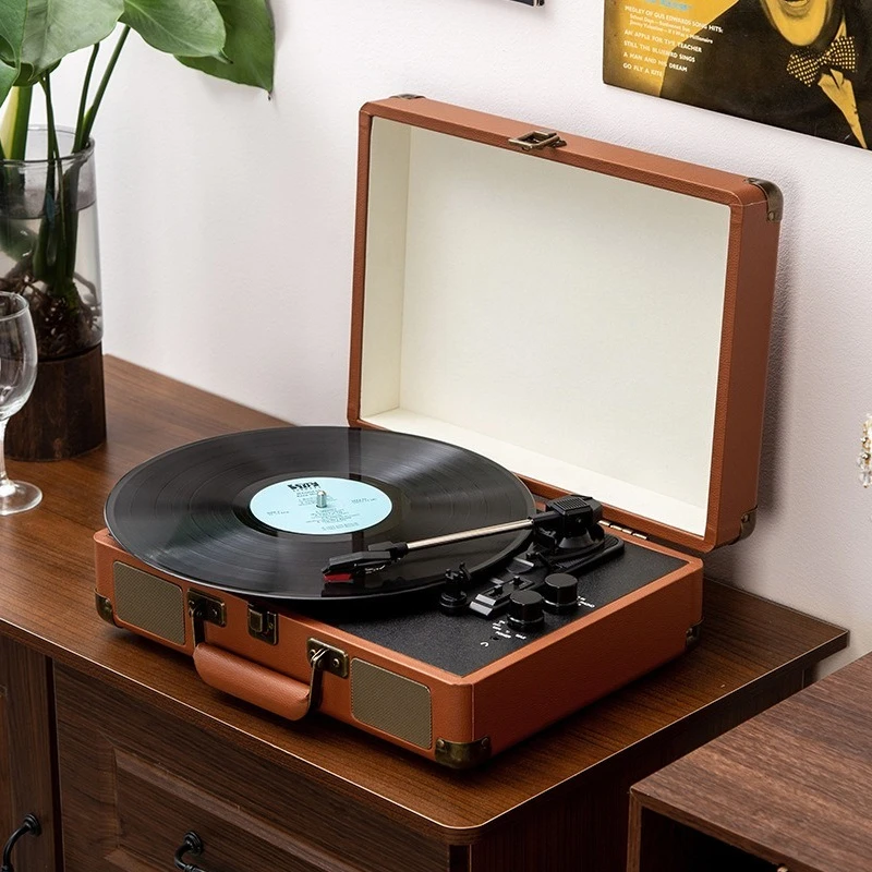 Portable Mini Gramophone Desktop Vinyl Record Player Portable Wireless Bluetooth Audio Phonograph