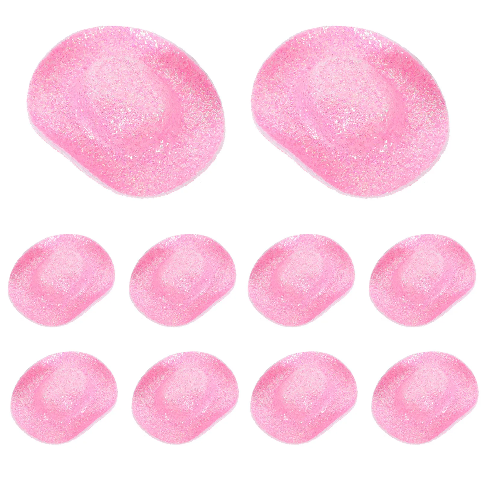 10Pcs Small Western Hat Miniature Ornament for Dollhouse Supplies Room Wall Decor Craft Projects Birthday Party Theme