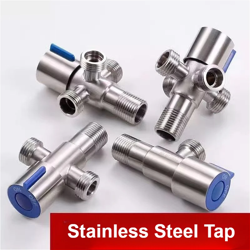 Stainless Steel Triangle Valve Multi-function Wall Mounted Toilet Faucet Single Control Tap G1/2 Water Switch Toilet Valve