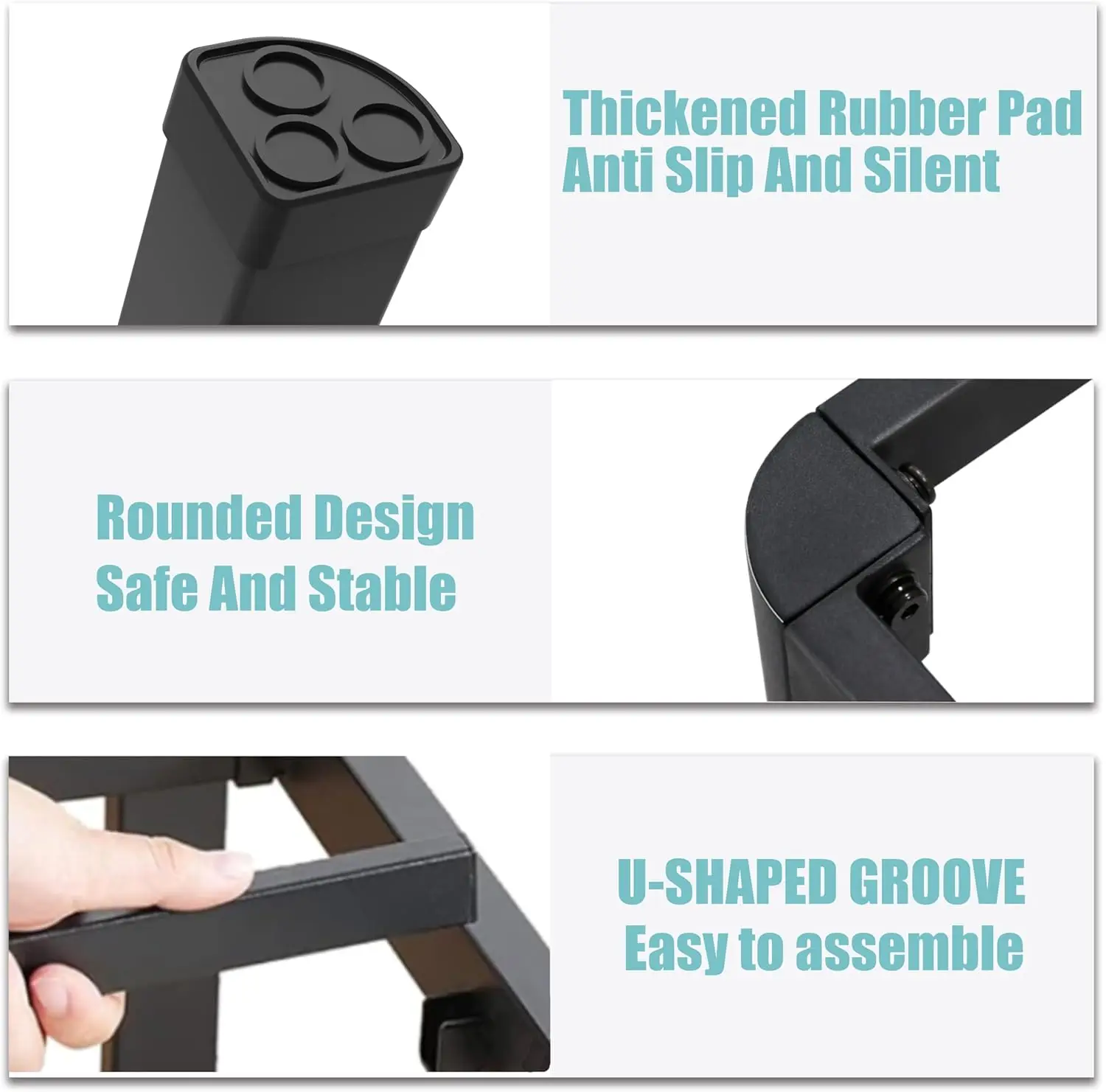 Full Bed Frame With Round Corner Edge Legs, 14 Inch Heavy Duty Support 3500 Lbs Metal Platform Bed Frame Full Size, No Box