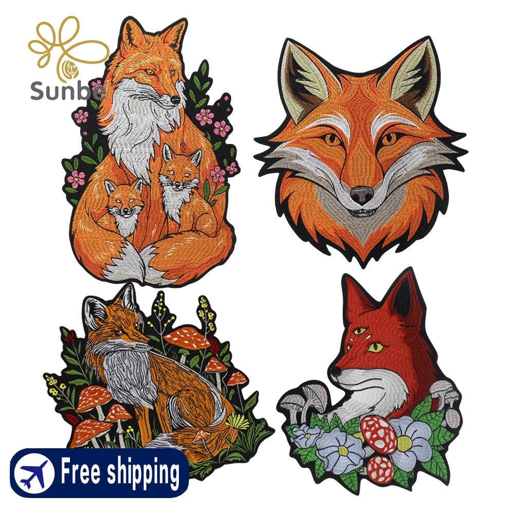 Fairy Tale Fox Iron On Patch Cartoon Animals Patch DIY Repair Clothing Jeans Bag Accessories