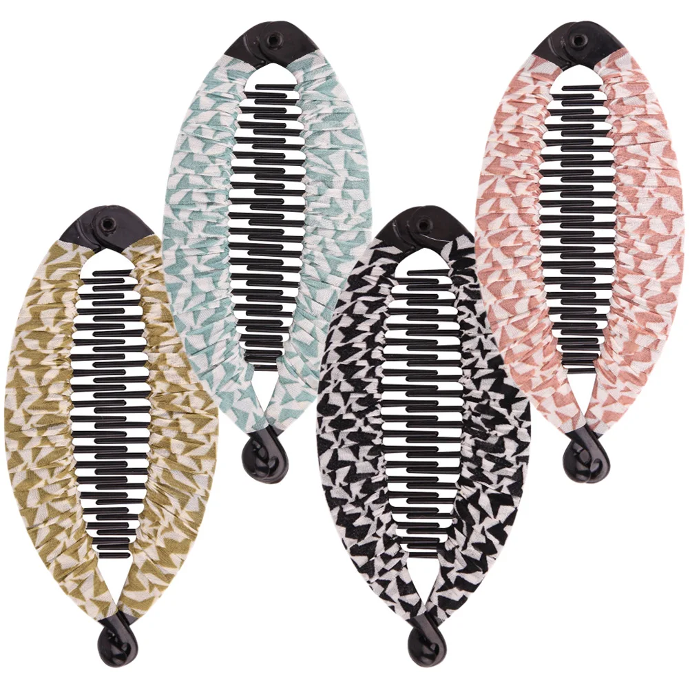 

4pcs Ponytail Banana Clips for Women Thick Hair Styling Vintage Accessories Curly Hairpin Fine Barrettes Girls Hair Combs Non