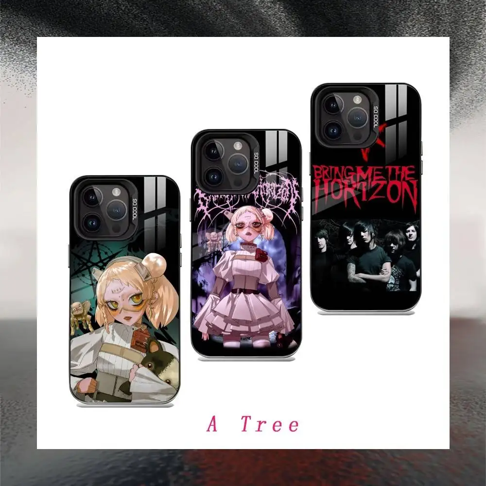 

B-Bring Me The H-Horizons BMTH Phone Case For iPhone17, 16,15,14,13,12 Pro Max Black Candy Matte Shockproof Cover