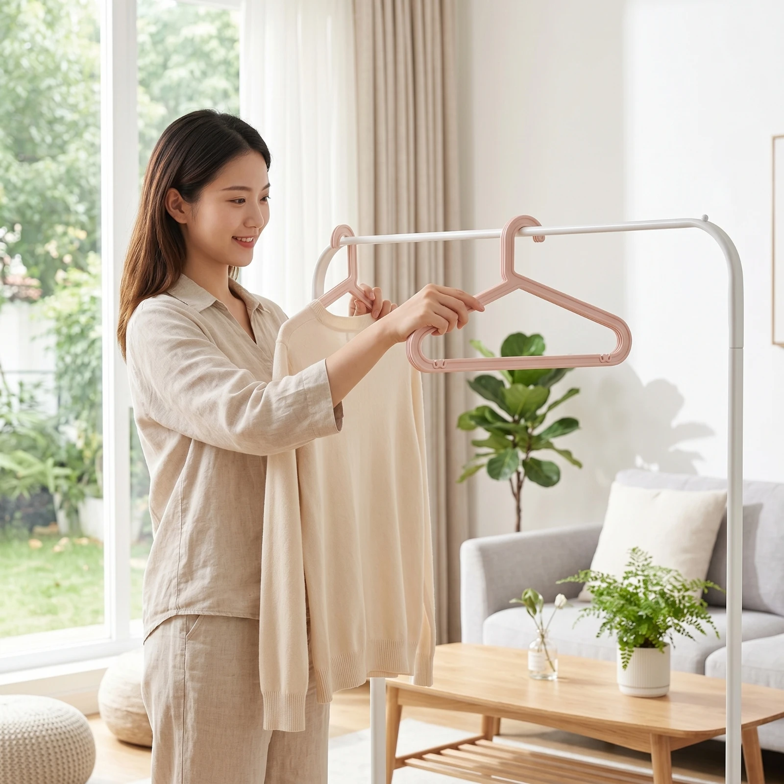 5 Pieces Hanger with Notches Lightweight Plastic Hanger Plastic Clothes Hangers Clean Organized for Closet, Wardrobe