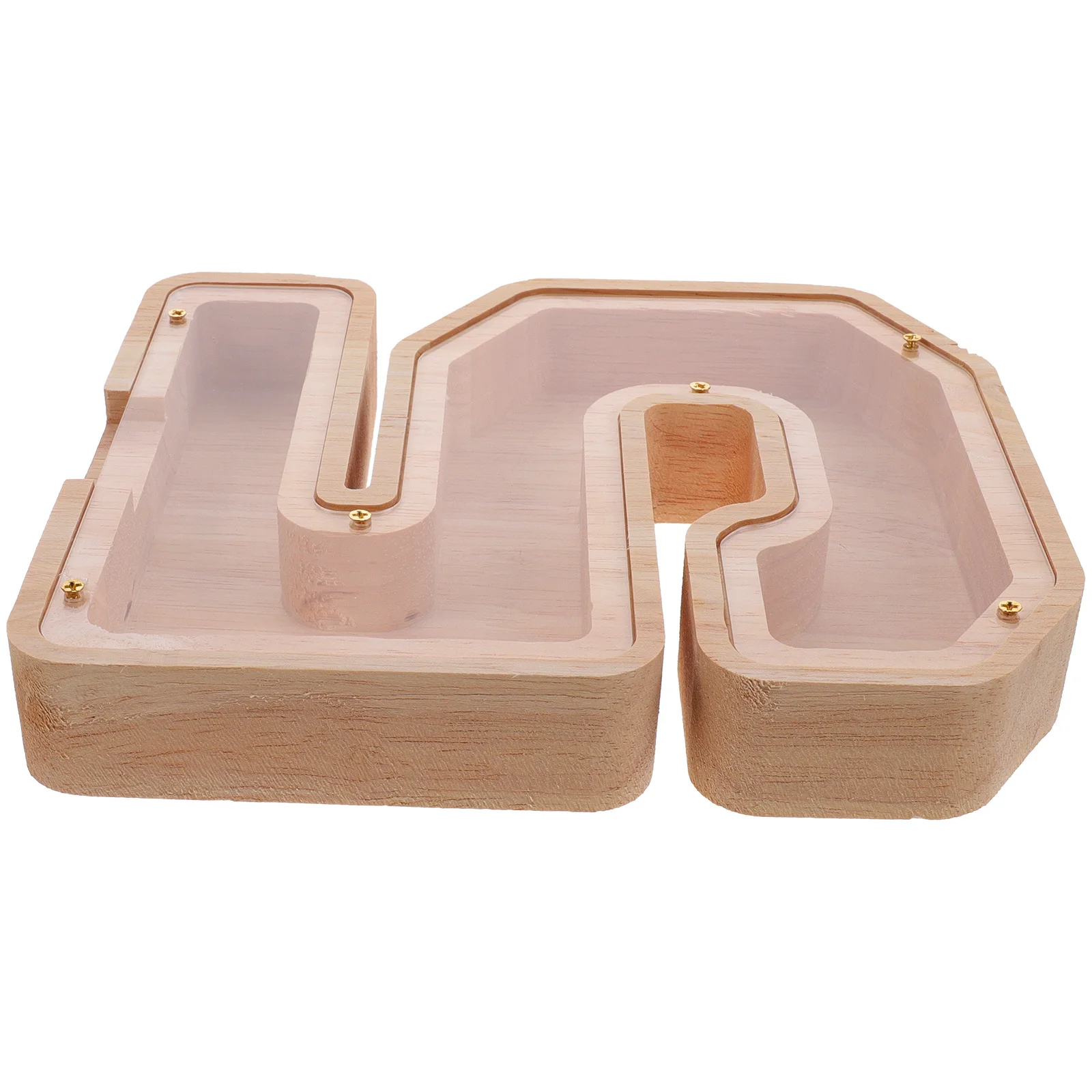 Doorzichtige houten spaarpot Moderne boerderijstijl Desktop spaarpot Muntbank voor kinderen Woondecoratie Draagbare spaarpot