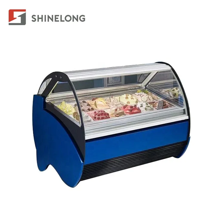 Color Customized Commercial Ice Cream Display Freezer Showcase Gelato Refrigerator