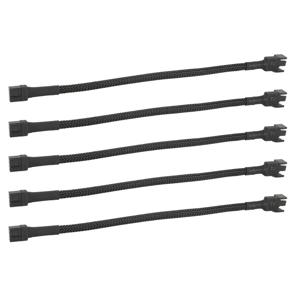 

5PCS Practical 4-Pin Extension Cable 30cm Black PWM Fan Cable Braideds rope Motherboard Cable CPU Cooling