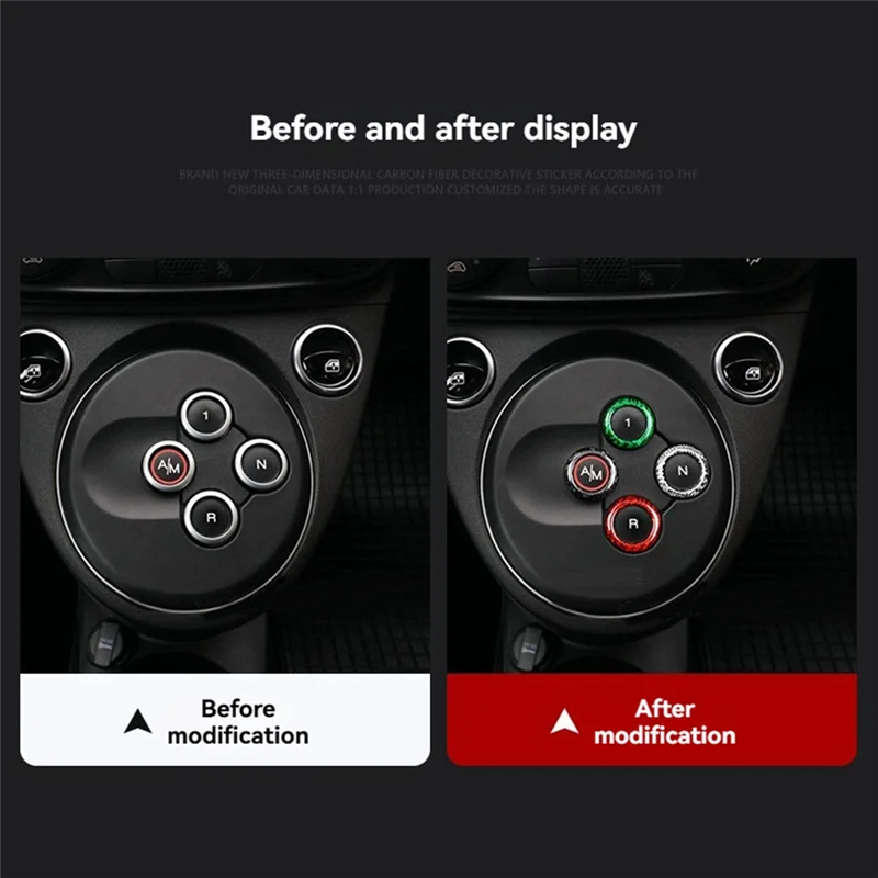 

For Abarth 595 695 Gear Shift Button Trim For Abarth 595 Carbon Fiber For Abarth 595 695