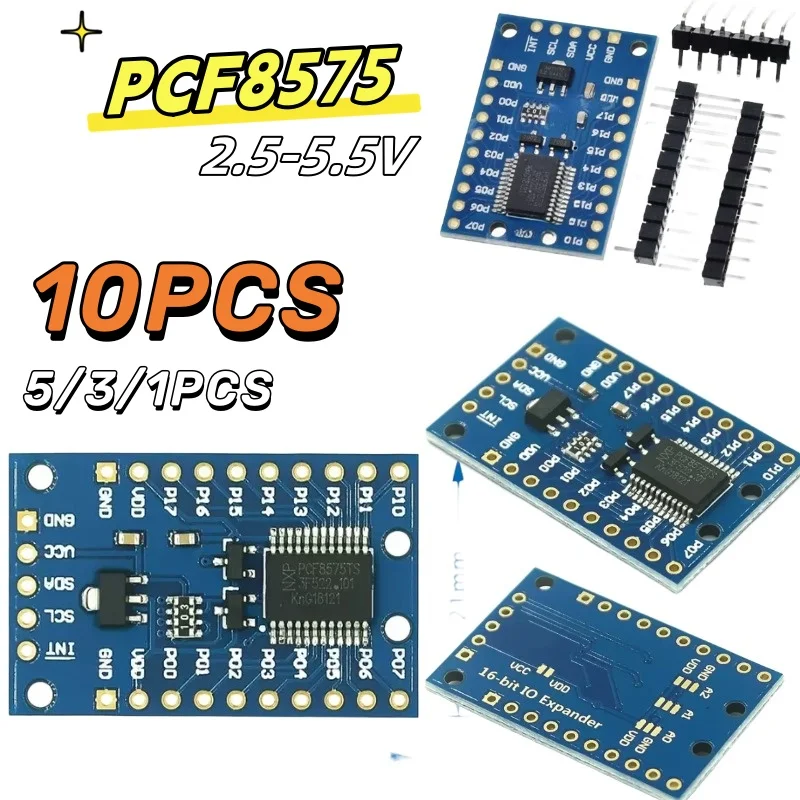 1 -10PCS PCF8575 Module Expansion IO port Expander board DC 2.5-5.5V I2C communication control 16 IO ports For Arduino