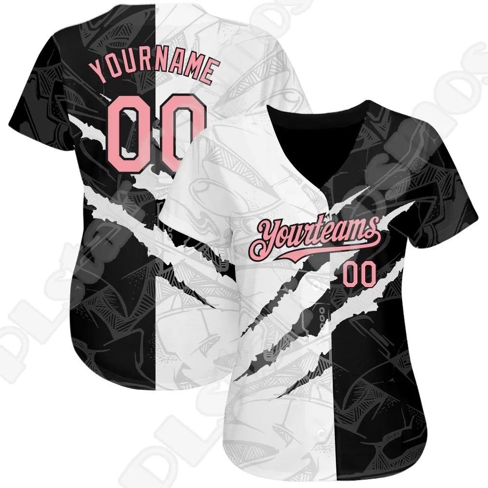 Custom Name Halloween Skull Graffiti Gradient Tattoo 3DPrint Summer Casual Harajuku Women Lady Couple Baseball Shirts Jersey N18