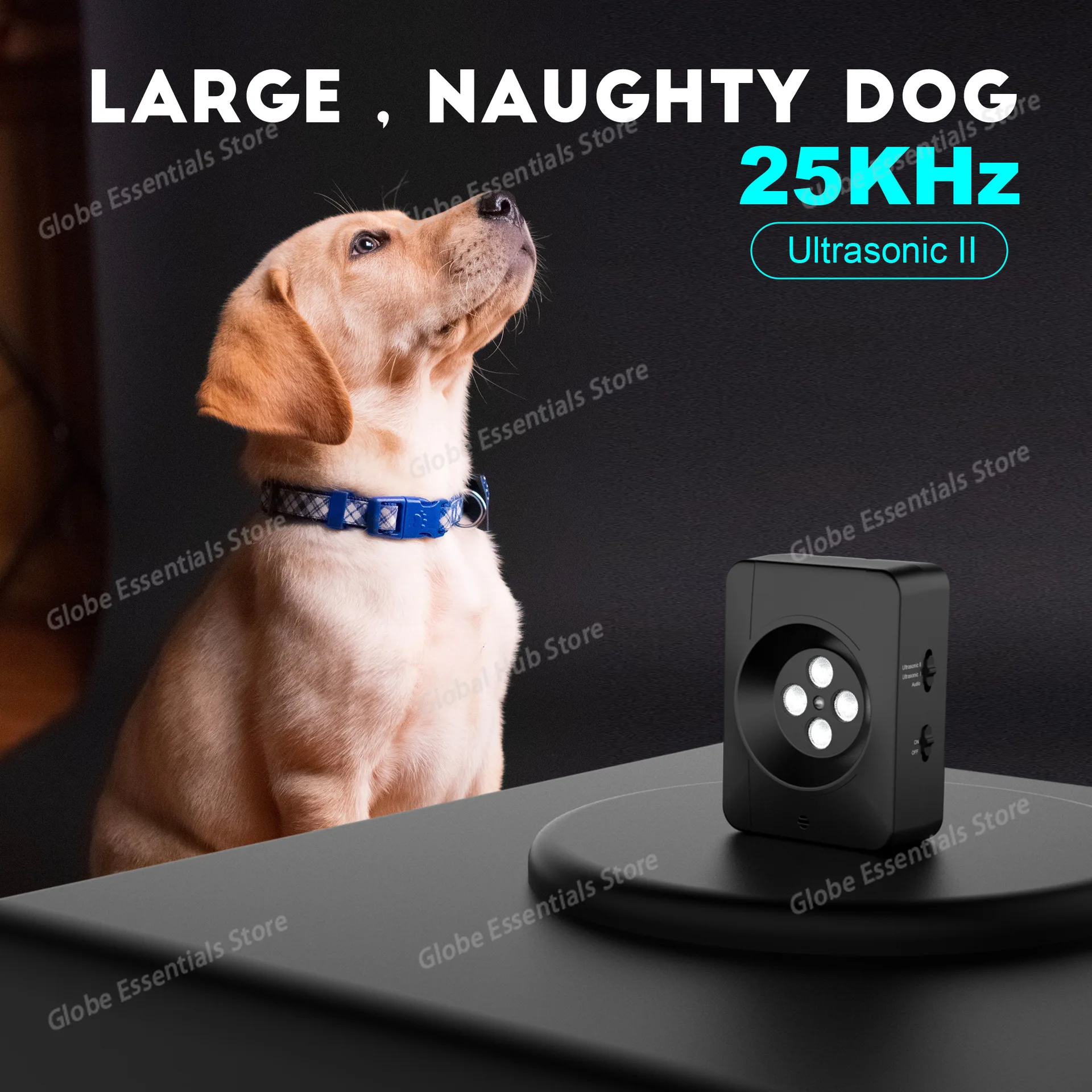 Anti-Dog Barking Device 3 Gears Ultra-Sonic Dog Bark Control Deterrent Devices Rechargeable & Waterproof Stop Dog Barking Device