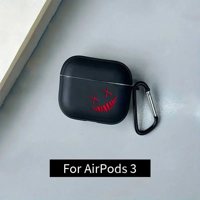 Rode Glimlach op het gezicht Airpods Case Oortelefoon Case voor Airpods 1 2 3 4 Pro 2 Generatie Airpod Case Cover Cadeau voor vriend