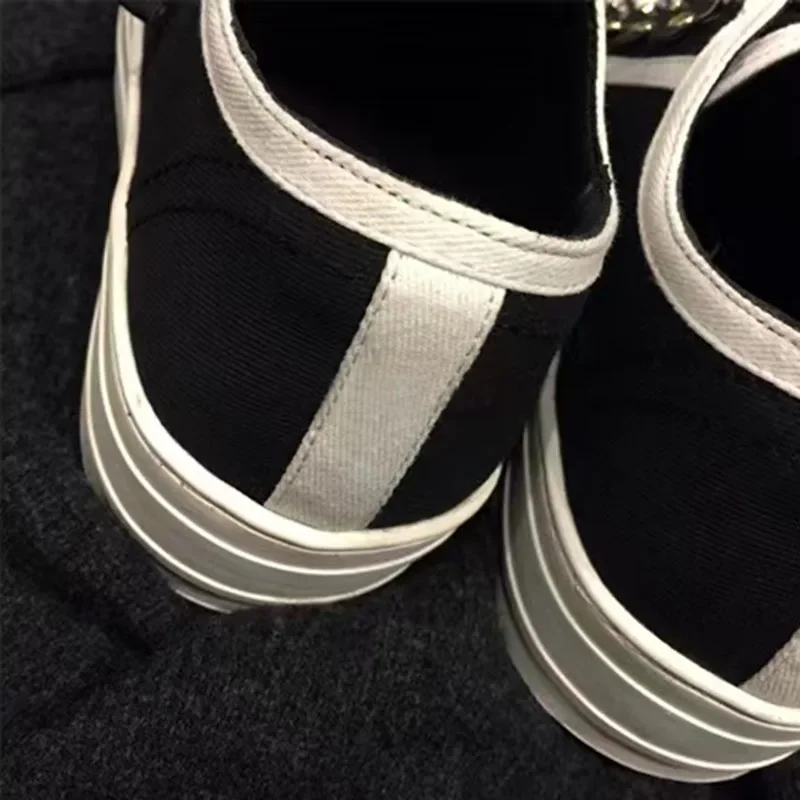 New Knitted Canvas Shoes Lace Up Thick Bottom Fashion Casual Breathable Appear Thin Vintage Flat Vulcanized Designer Women Shoes