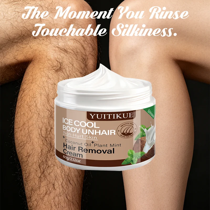 Crema Depilatoria para Axilas YUITIKUE con Extracto de Aguacate, Limpieza Suave y Amigable con la Piel, Apta para Hombres y Mujeres, 60g