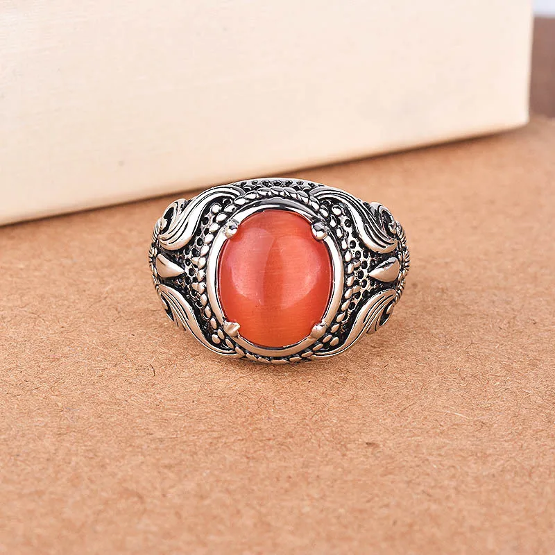 925 Sterling Silver Moonstone Ring with Opal Vintage Feature Jewelry