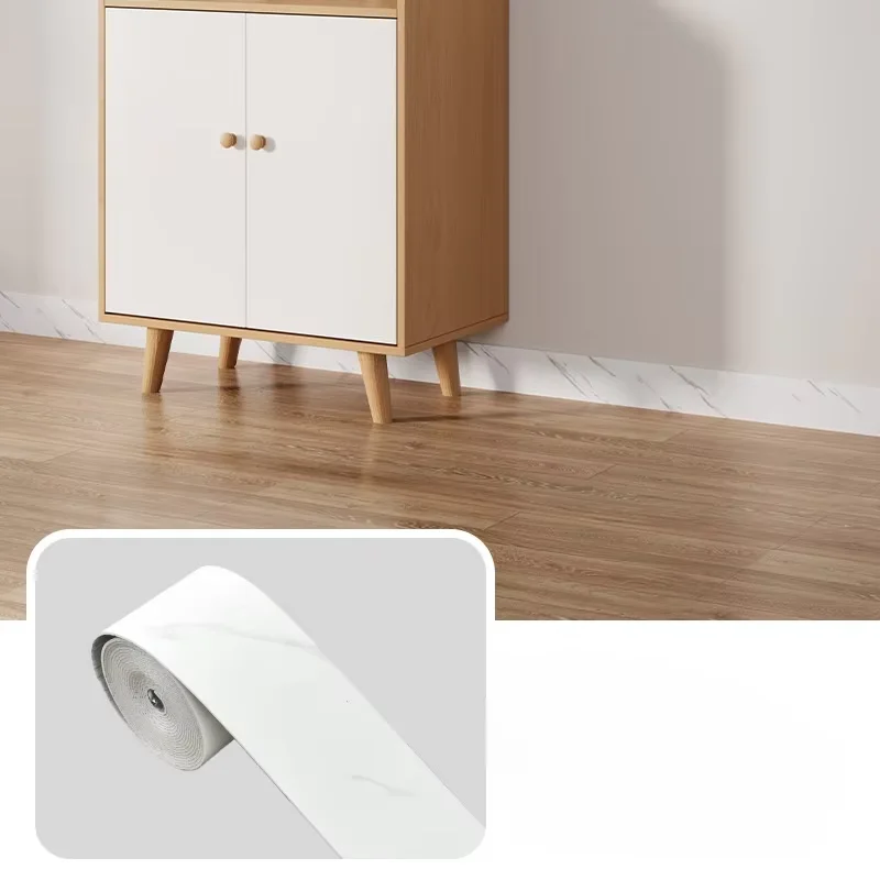 1PC 5mx10cm Plinthe autocollante en mousse flexible épaississante, ruban de bordure pour seuil de porte et escalier