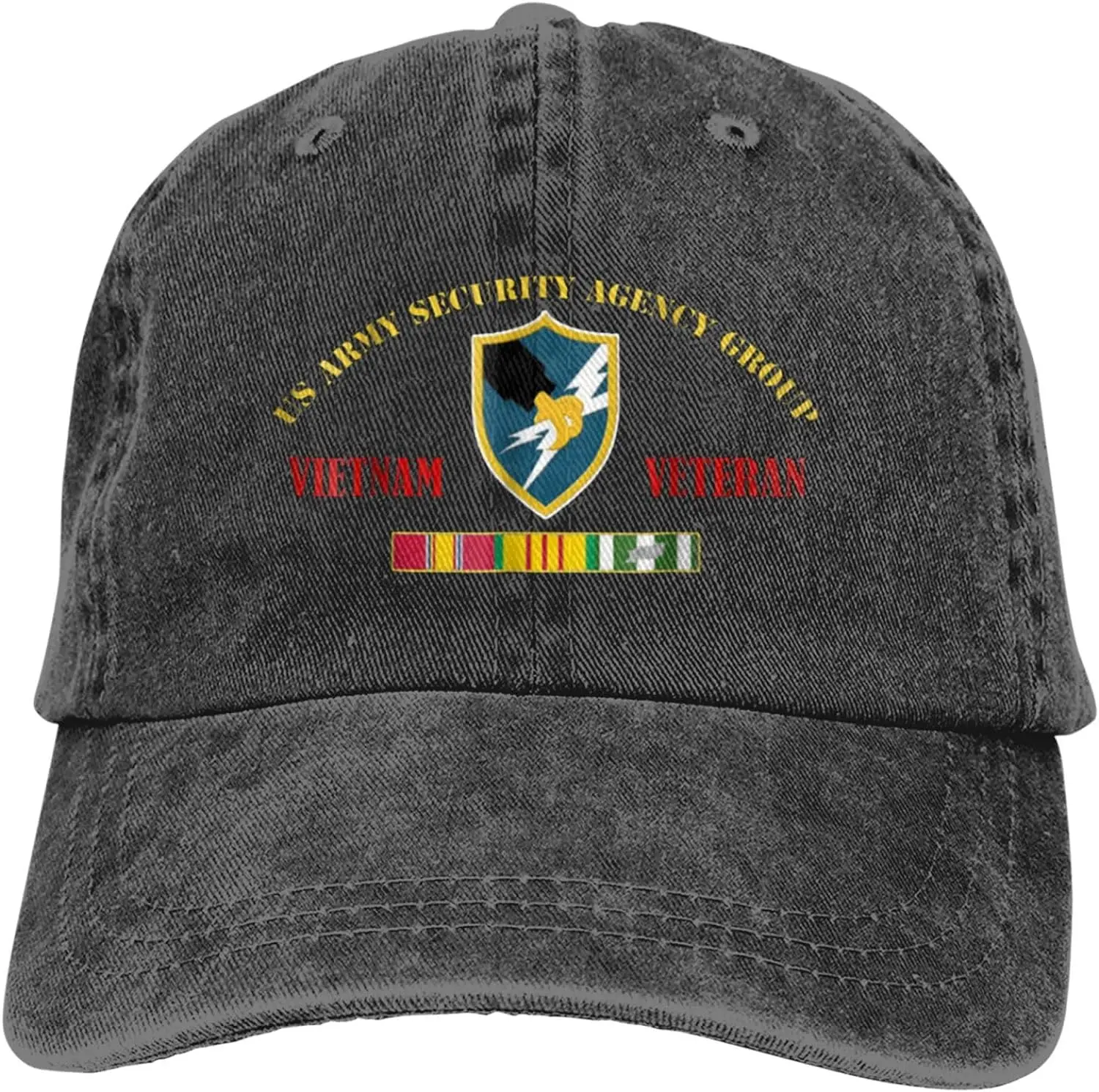 Army-Security-Agency-Group-Vietnam-Veteran Cowboy Cap Casquette Dad Hat Baseball Cap Black Hat for Mens and Womens