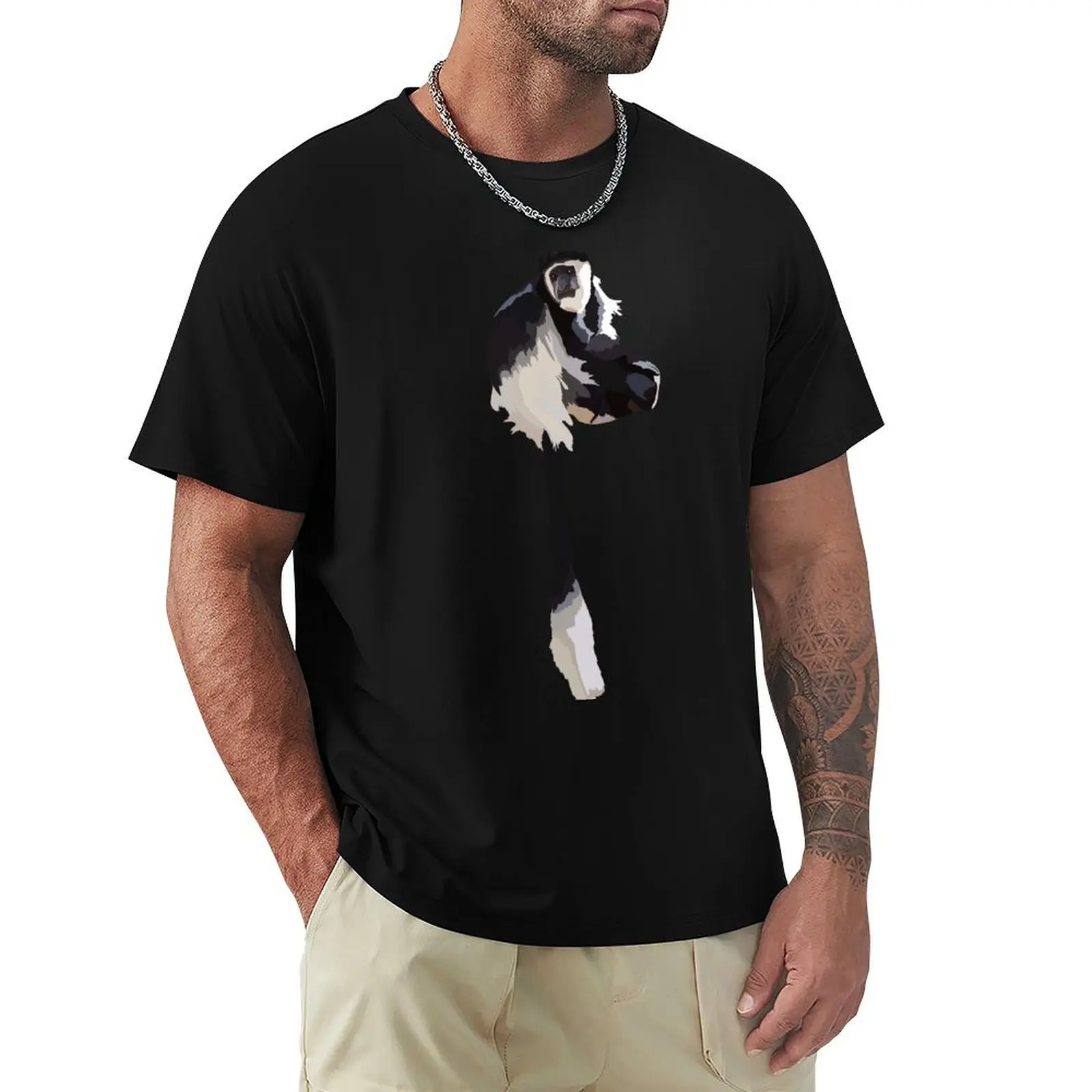 

B is for Black and White Colobus T-Shirt anime stuff designer shirts cute tops valentines clothes cotton t shirt men