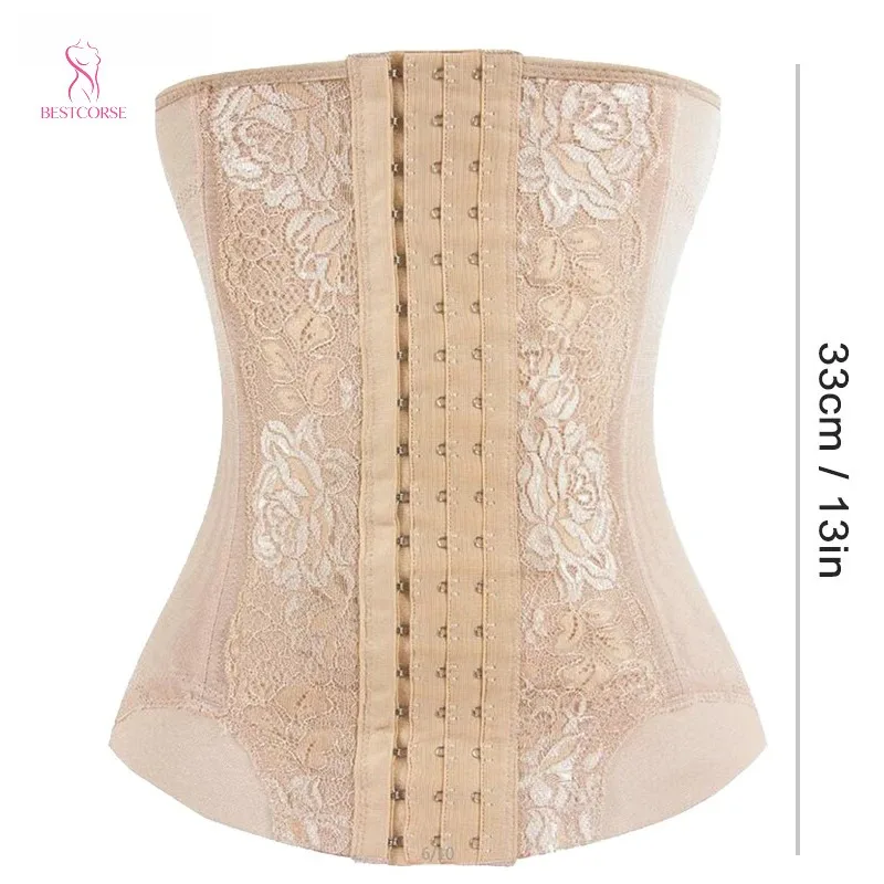 

XS Girdle Body Shaper For Women Slimming Belt Breathable Waist Trainer With Hooks Steel Bone Corset Tummy Long Gaine Post Partum