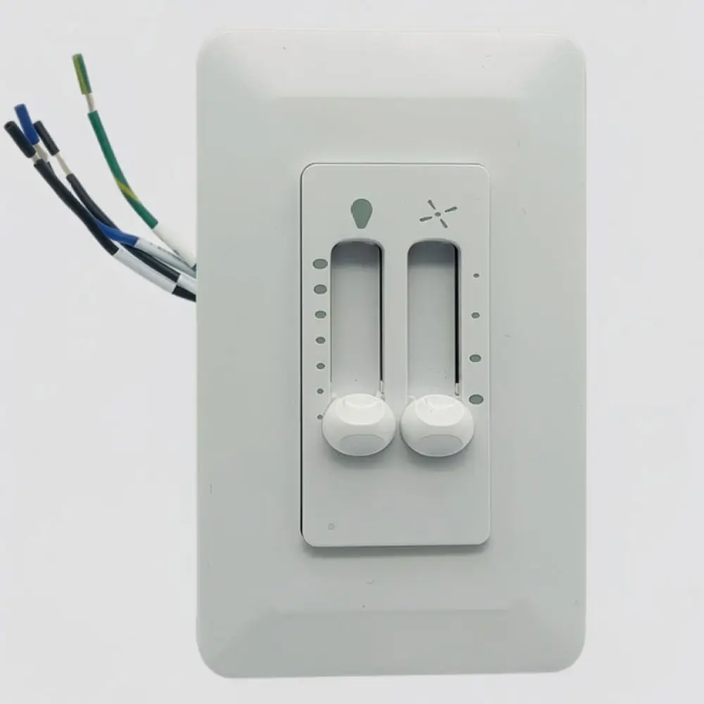 Ceiling Fan Light Wall Switch 120V Stepless Dimming 3 Speed Regulator Panel Flush Mount Home Lighting Appliance