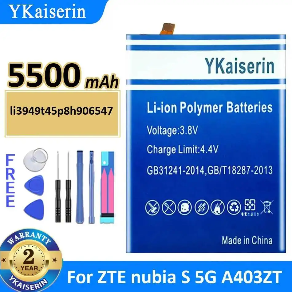 

For Zte Nubia S 5G A403ZT Mobile Phone Battery Premium Replacement Environmentally Friendly Li3949t45p8h906547 5500Mah