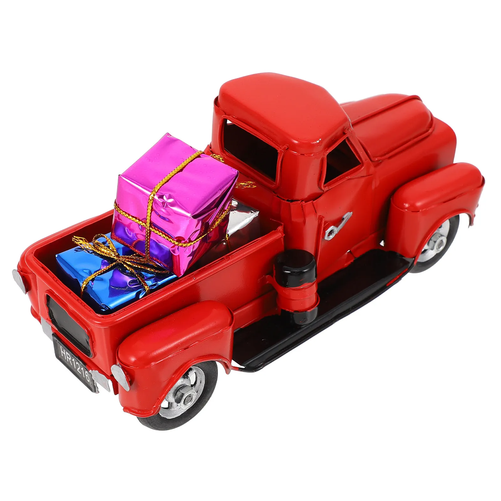 

1Pcs Red Vintage Metal Pickup Truck Christmas Decoration Retro Car Ornament for Home Party Festive Decor Gift