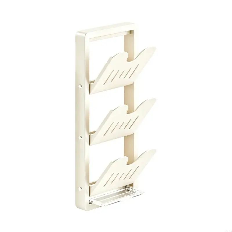 Practice Kitchen Lid Rack Wall Mounted Carbon Steel Double Slot planner For Pot Lid And Cutting Board Storage