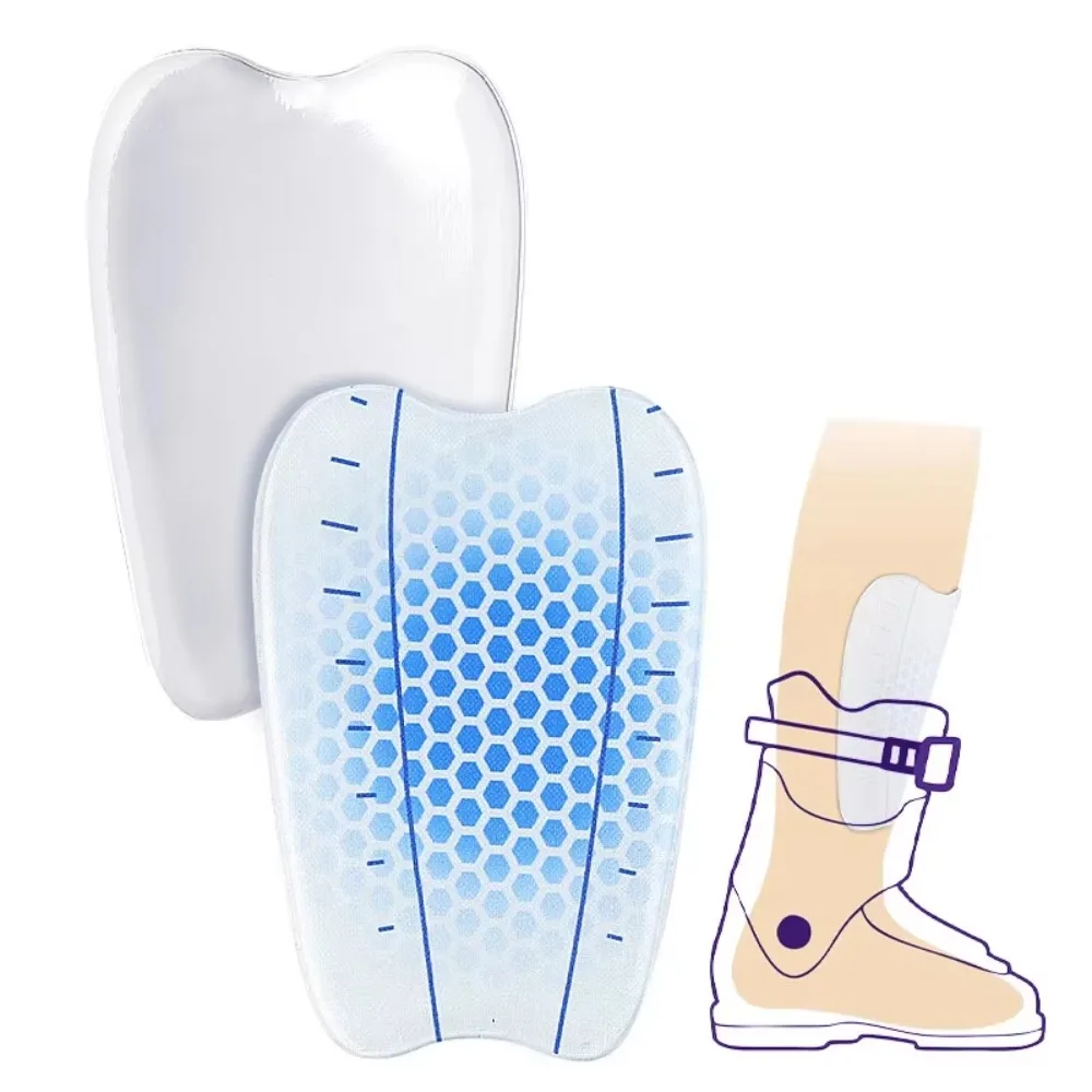 Self-Adhesive Gel Ski Boot Accessories, Soft Anti-Wear Shock-Absorbing Shin Pads, Ski Boot Liner Guards for Leg Protection