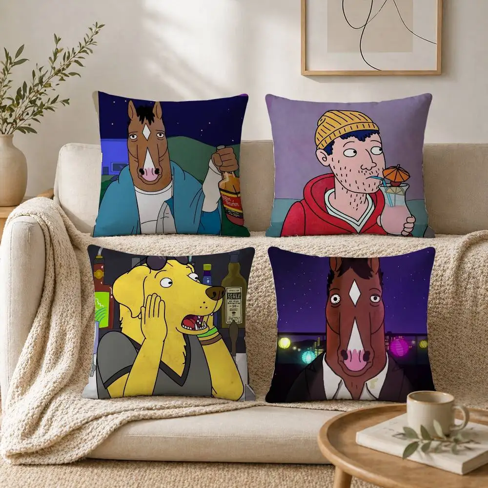 

Cool B-BoJack Horseman Pillow Case for Sofa Living Room Home office Decor Protective Cover