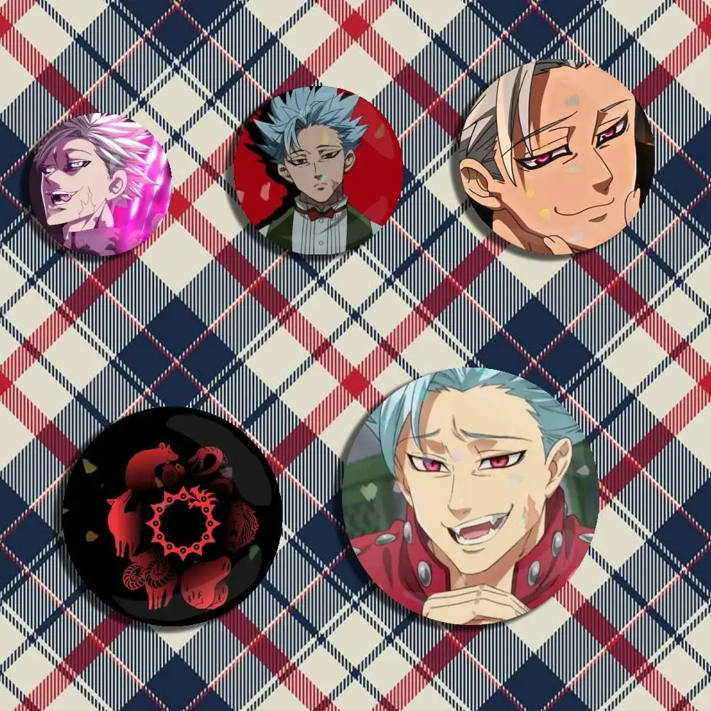 

The Seven Deadly Sins Ban Laser Badge Creative Pins Brooch for Bag Clothes Hat Decor Gifts Fans Collect