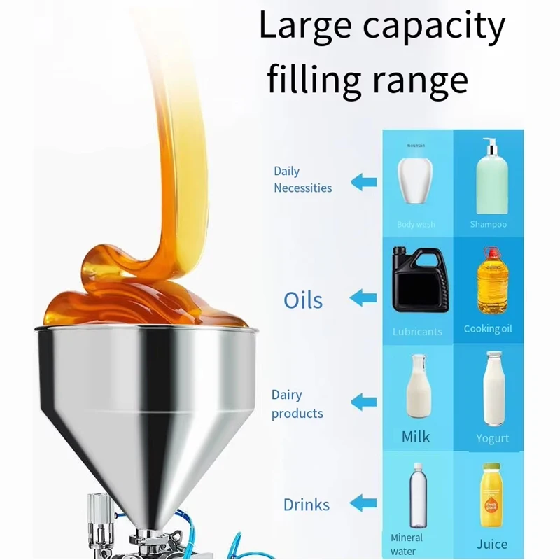 Semi‑automatic double‑head pneumatic piston‑type quantitative liquid filling machine