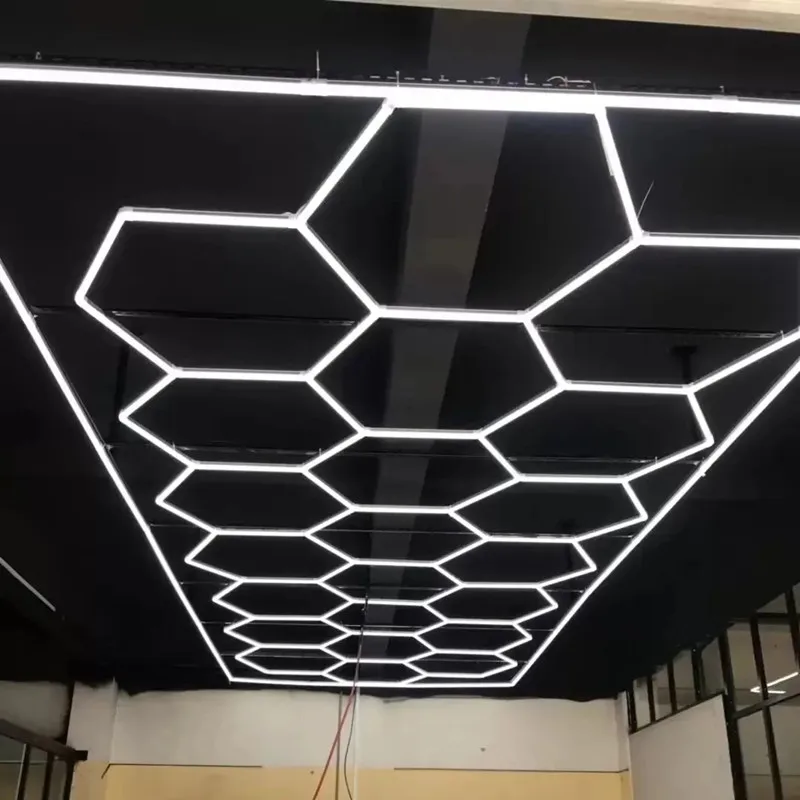 High Quality Easy Installation Honeycomb Hexagon Lighting Car Care Beauty Bright Led Shop Lights Dropshipping