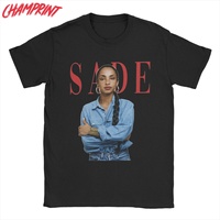 Sades Adu T-Shirts for Men Singer Leisure Cotton Tees Crewneck Short Sleeve T Shirts Gift Tops