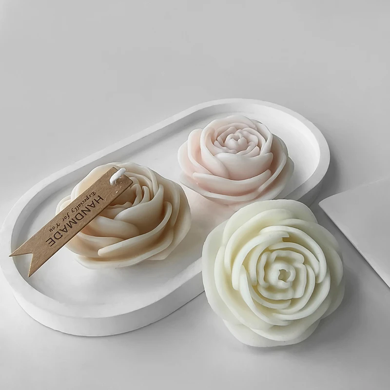 【CC315】 Stampo in silicone con fiore di peonia rosa 3D Stampo per cottura al cioccolato in gesso fatto a mano fai-da-te per decorazioni di San Valentino