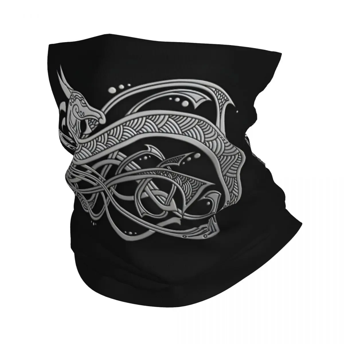 Nordic Dragon Viking Scarf Neckerchief Neck Face Mask Polyester