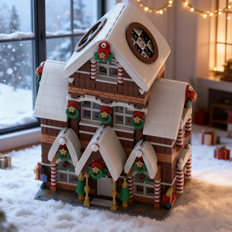 2055pcs MOC Santa Klaus Factory Seasonal Christmas Creator Model Building Blocks Creative Gift DIY Display Decor Adult Premium