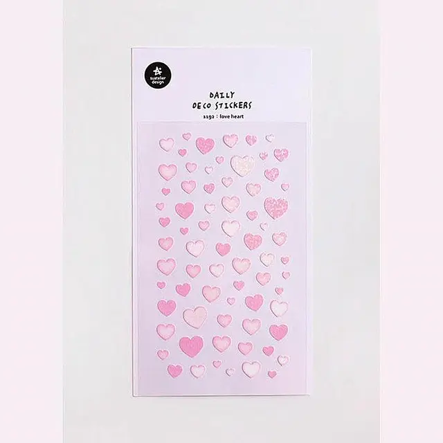 Korean Import Suatelier Shining Love Heart Stickers Scrapbooking Diy Journal Stationery Sticker Decor School Supplies Gift 1192 4