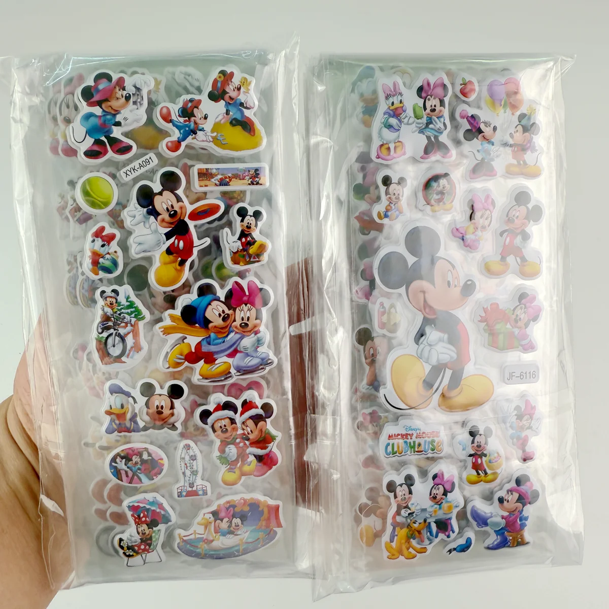 6/12PCS kidsToys mick Stickers mini 3D Children's Anime Cartoon Bubble Paste Thicken The Reward Sticker Toys Gift