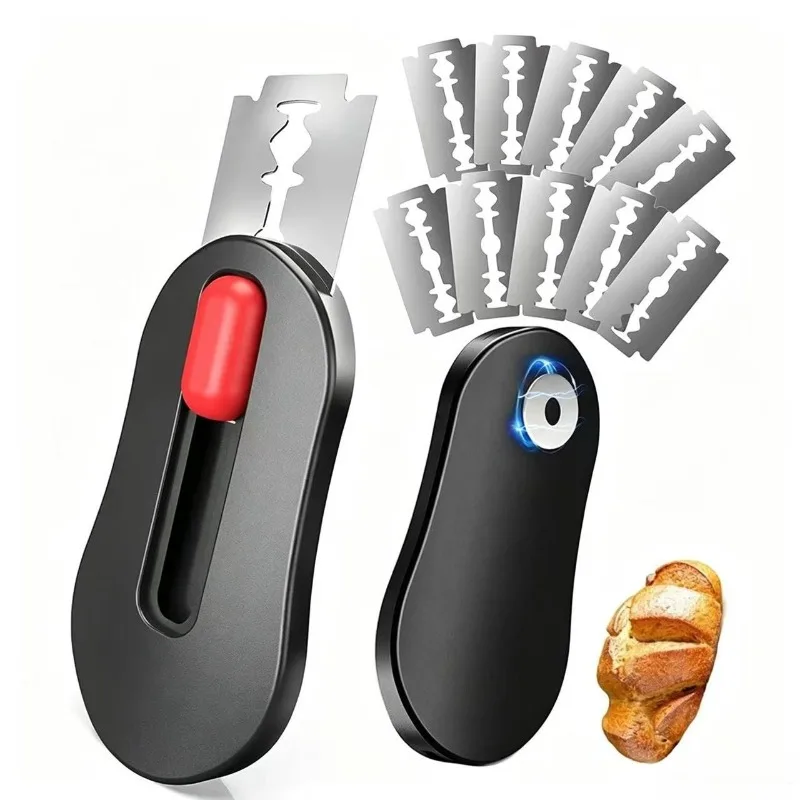 Extractable & Magnetic Bread Scoring Tool,Dough Scoring Knife for Homemade Bread Baking,Bread Razor Tool with 10 Razor Blades