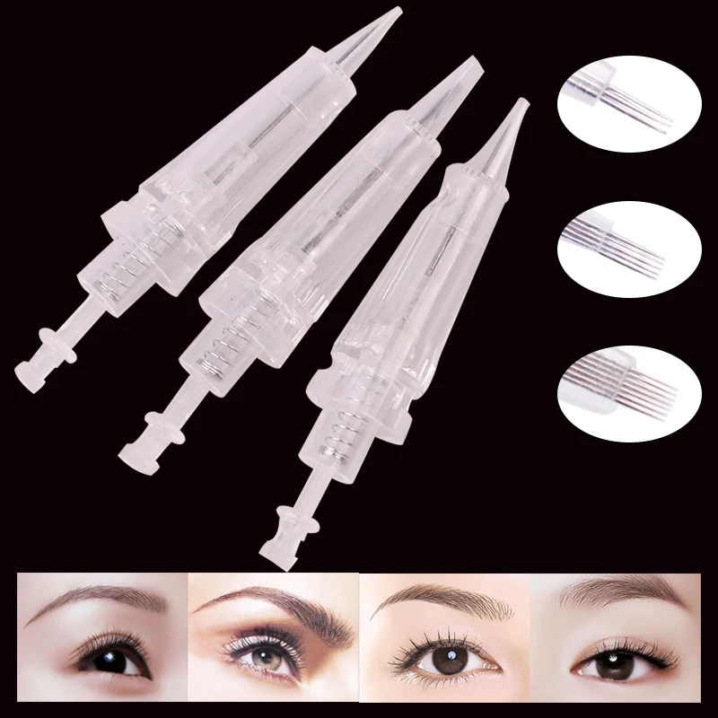 10/20/50/100PCS Disposable Sterilized Tattoo Cartridge Needles Bayonet Permanent Makeup F3 F5 F7 R1 R2 R3 R5 R7 for Eyebrow Lips