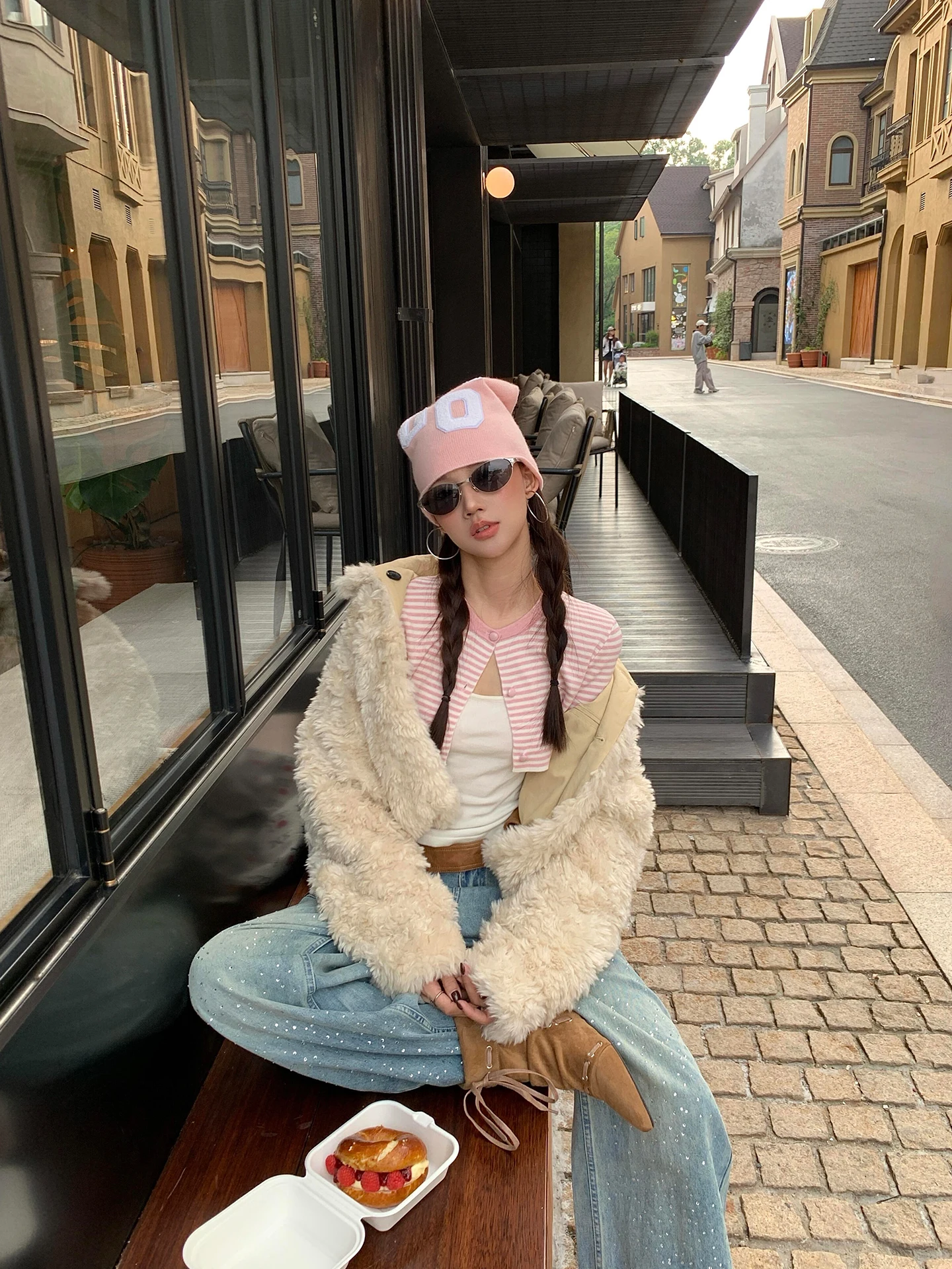 

Женская куртка с воротником-стойкой в стиле ретро, зима, новый дизайн, пушистая верхняя одежда, двусторонняя одежда, подставка-стойка