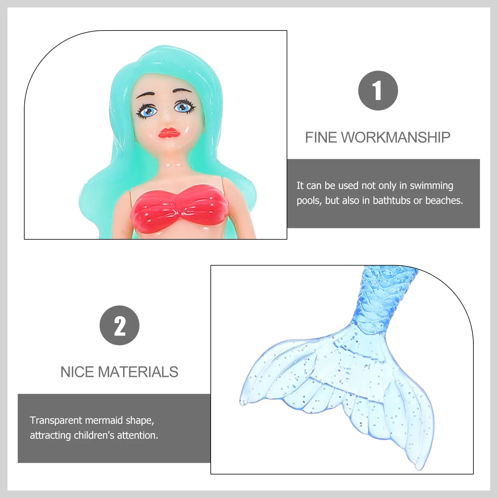 4-teiliges Kinder-Poolspielzeug, Mädchen-Geburtstagsparty-Geschenke, Lustige Tauch-Meerjungfrau Schwimmring-Spielzeuge für Kinder