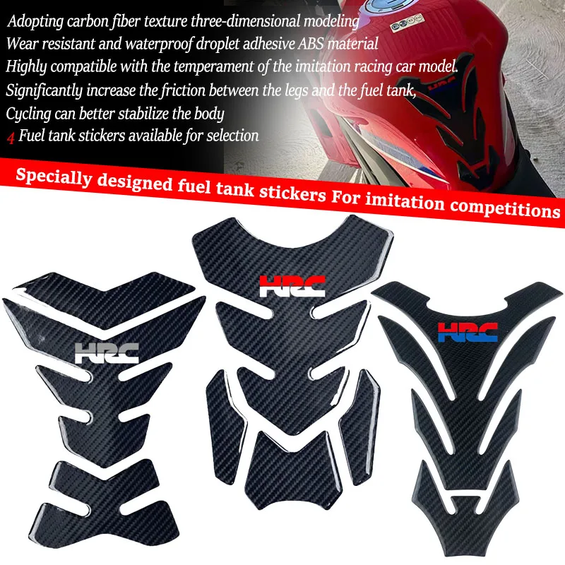 Fit For CBR1000 600RR CB400 CB750 CB1300 HORNET HRC Logo Real Carbon Fiber Tank Pad Protector Sticker