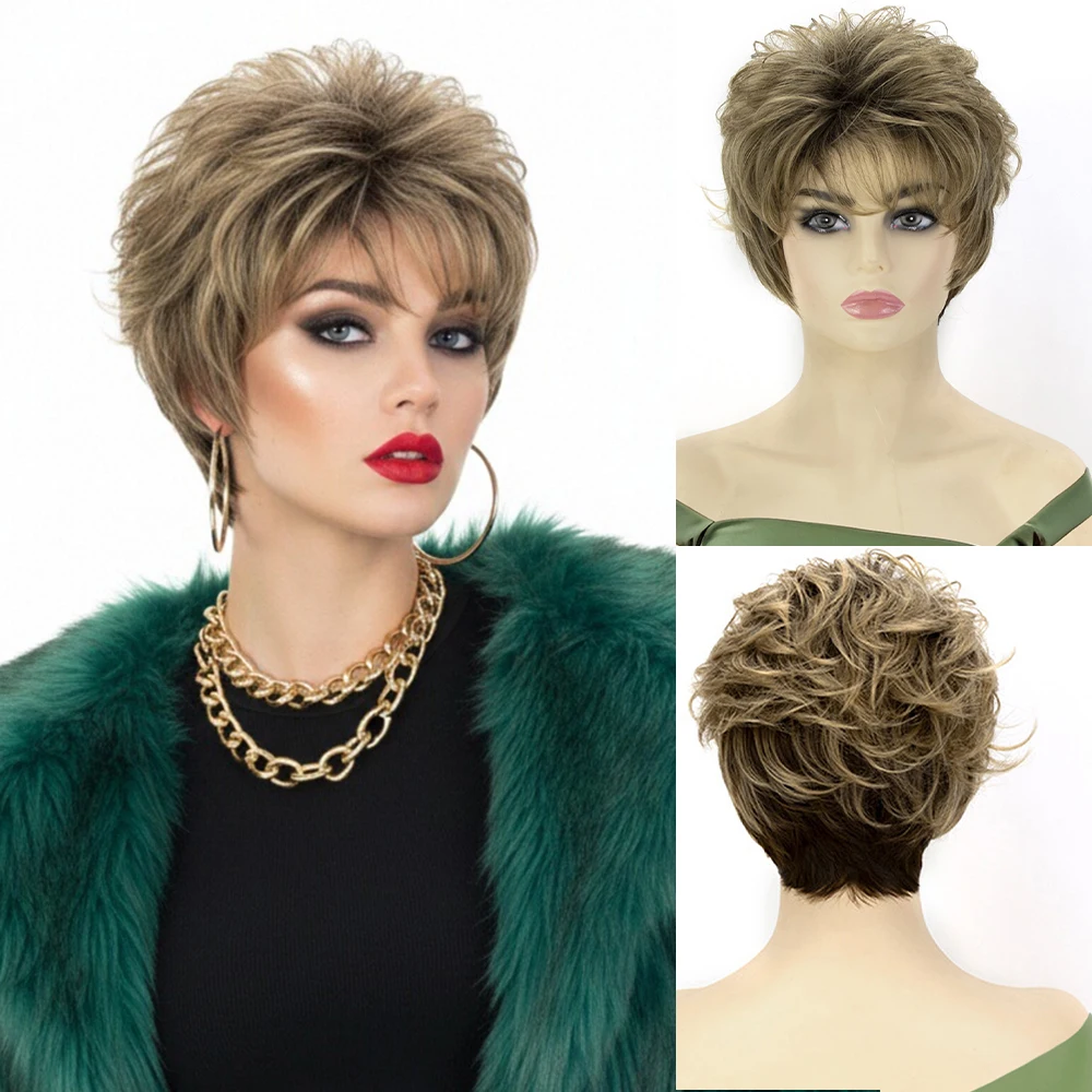 

Женский короткий прямой парик коричневого цвета, термостойкий, из синтетических волос, для повседневной носки, быстрый и простой стиль для занятых дней