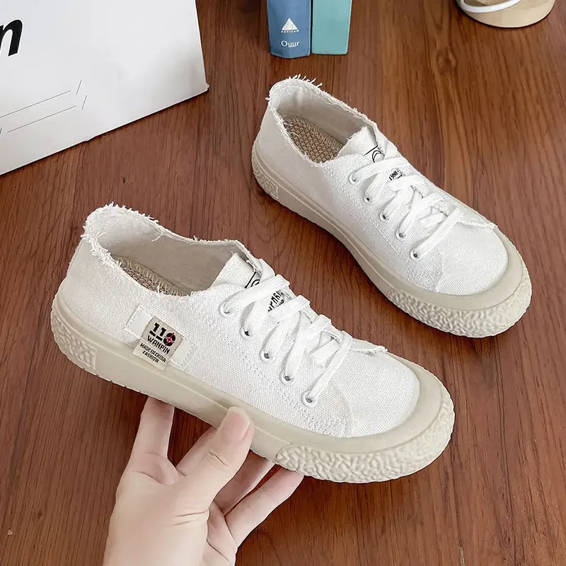 Platform Canvas Shoes, Schoolchildren, Soft Soles, Women\'s Shoes, Fashion, Slip-On Sneakers, Casual Shoes