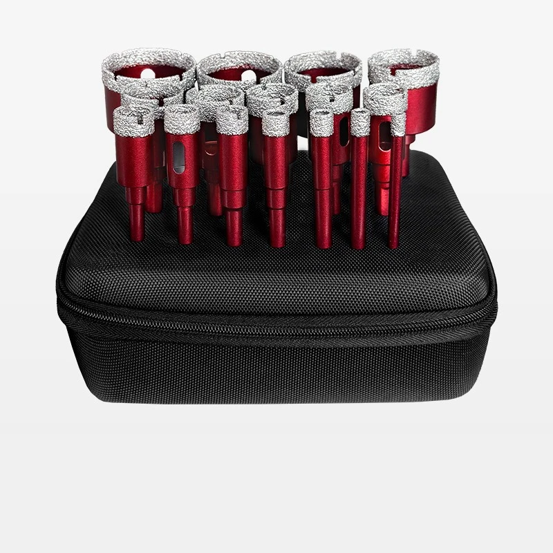 Brazed Dry Drilling Diamond Drill Bits Set for Tile Marble Granite Vitrified Tile Sintered Stone Glass