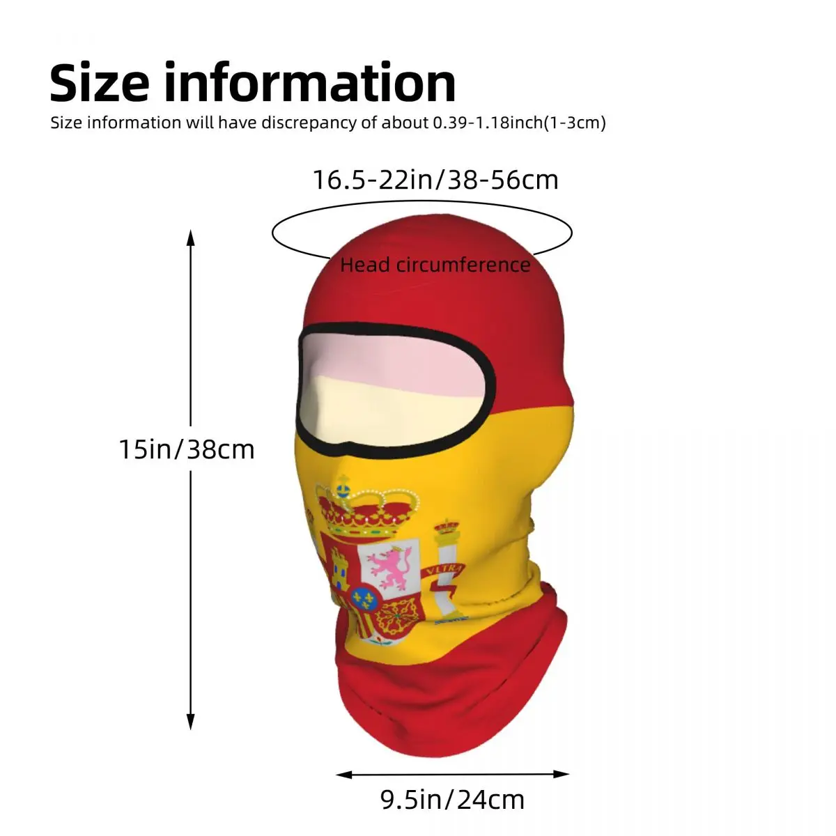 Flag Of Spain Outdoor Cool Sunscreen Motorcycle Face Mask Moto Biker Wind Cap Mask Stopper Windproof Bicycle Cycling Headgear